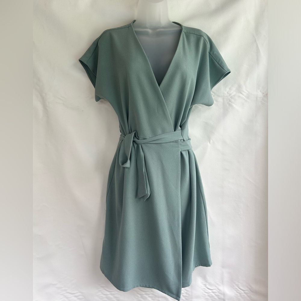 Bloom Sage Wrap Dress